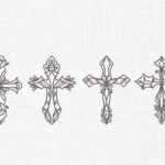 Celtic Cross Bundle Embroidery Design - 5 Sizes