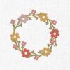 Floral Wreath Embroidery Design - 5 Sizes
