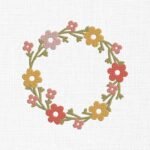 Floral Wreath Embroidery Design - 5 Sizes