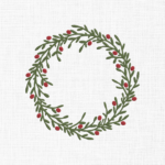 Christmas Wreath Embroidery Design - 5 Sizes