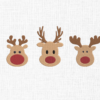 Christmas Deer Head Embroidery Design - 5 Sizes