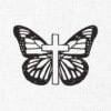 Cross Butterfly Embroidery Design - 5 Sizes