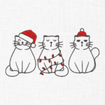Christmas Cats Embroidery Design - 5 Sizes