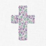 Floral Cross Embroidery Design - 5 Sizes