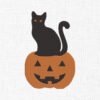 Cat on Pumpkin Embroidery Design - 5 Sizes