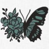 Floral Butterfly Embroidery Design - 5 Sizes