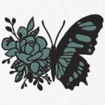 Floral Butterfly Embroidery Design - 5 Sizes