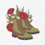 Floral Boots Embroidery Design - 4 Sizes