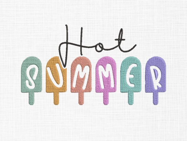 Hot Summer Ice Creams Embroidery Design - 5 Sizes