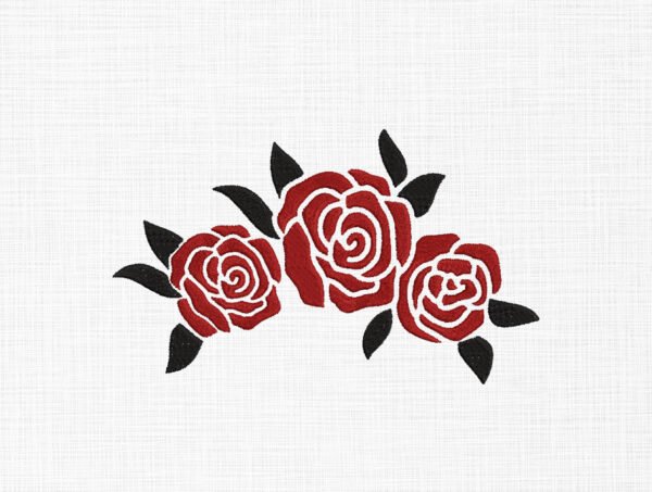 Rose Flower Embroidery Design - 5 Sizes