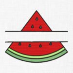Watermelon Monogram Embroidery Design - 6 Sizes