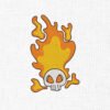 Fire Skull Embroidery Design - 5 Sizes