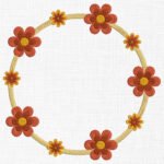 Floral Wreath Embroidery Design - 5 Sizes