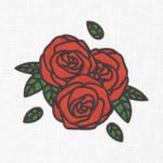 Rose Embroidery Design - 6 Sizes