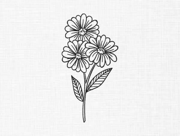 Flowers Embroidery Design - 5 Sizes