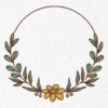 Floral Wreath Embroidery Design - 5 Sizes