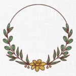 Floral Wreath Embroidery Design - 5 Sizes