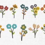 Flowers Bundle Embroidery Design - 5 Sizes