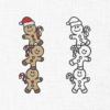 Christmas Gingerbread Man Embroidery Design - 5 Sizes