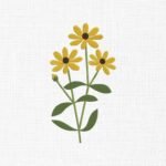 Yellow Flower Embroidery Design - 5 Sizes