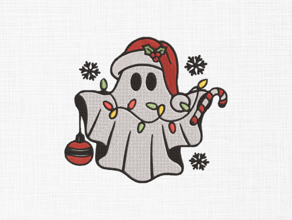 Christmas Ghost Embroidery Design - 5 Sizes