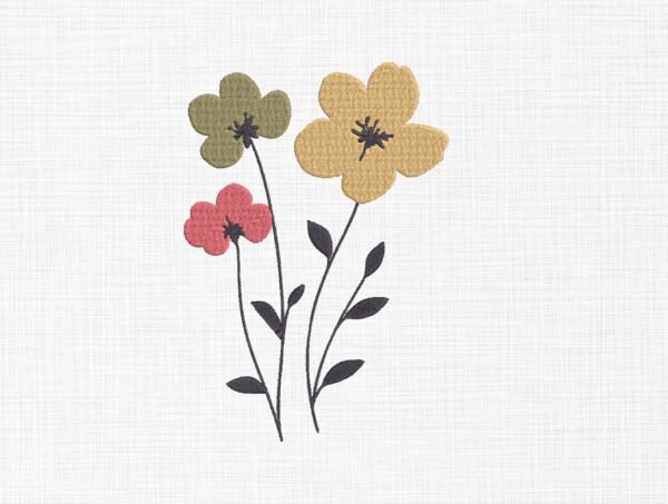 Flowers Embroidery Design - 5 Sizes