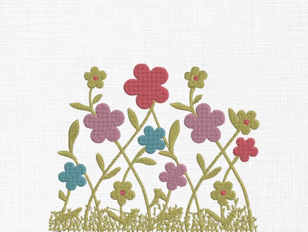 Wild Flowers Embroidery Design - 4 Sizes