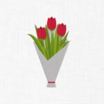 Tulips Bouquet Embroidery Design - 5 Sizes