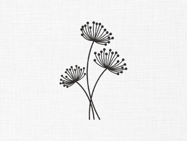 Dandelion Flowers Embroidery Design - 5 Sizes