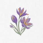 Purple Flowers Embroidery Design - 5 Sizes