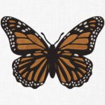 Monarch Butterfly Embroidery Design - 5 Sizes