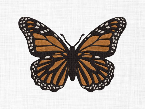 Monarch Butterfly Embroidery Design - 5 Sizes