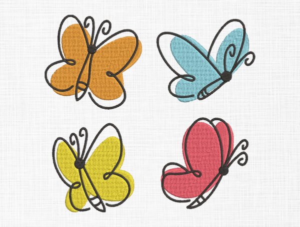 Mini Butterfly Bundle Embroidery Design - 6 Sizes