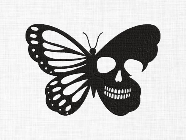 Skull Butterfly Embroidery Design - 5 Sizes