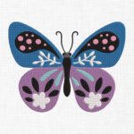 Boho Butterfly Embroidery Design - 5 Sizes