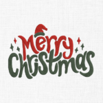 Merry Christmas Embroidery Design - 5 Sizes