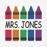 Crayons Monogram Embroidery Design - 5 Sizes