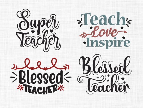 Teacher's Day Bundle Embroidery Design - 5 Sizes