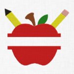 Apple Monogram Embroidery Design - 5 Sizes