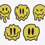 Melting Faces Bundle Embroidery Design - 6 Sizes