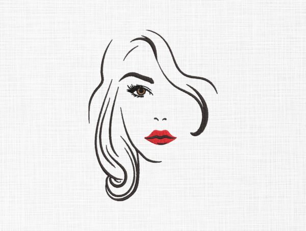 Beautiful Women Embroidery Design - 5 Sizes