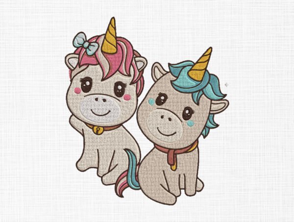 Cute Unicorns Embroidery Design - 5 Sizes