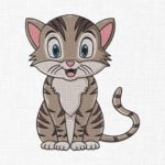 Cute Cat Embroidery Design - 5 Sizes