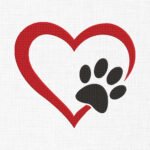 Paw Heart Embroidery Design - 6 Sizes