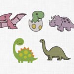 Baby Dinosaur Bundle Embroidery Design - 7 Sizes