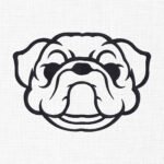 Bull Dog Head Embroidery Design - 5 Sizes