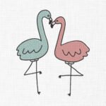 Ostrich Couple Embroidery Design - 5 Sizes