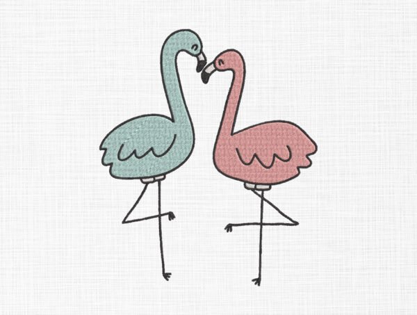 Ostrich Couple Embroidery Design - 5 Sizes
