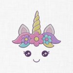 Unicorn face Embroidery Design - 5 Sizes