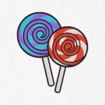 Swirl Lollipop Embroidery Design - 6 Sizes